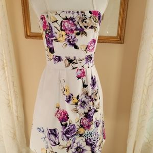 White House Black Market Strapless Floral Print Sheath Dress